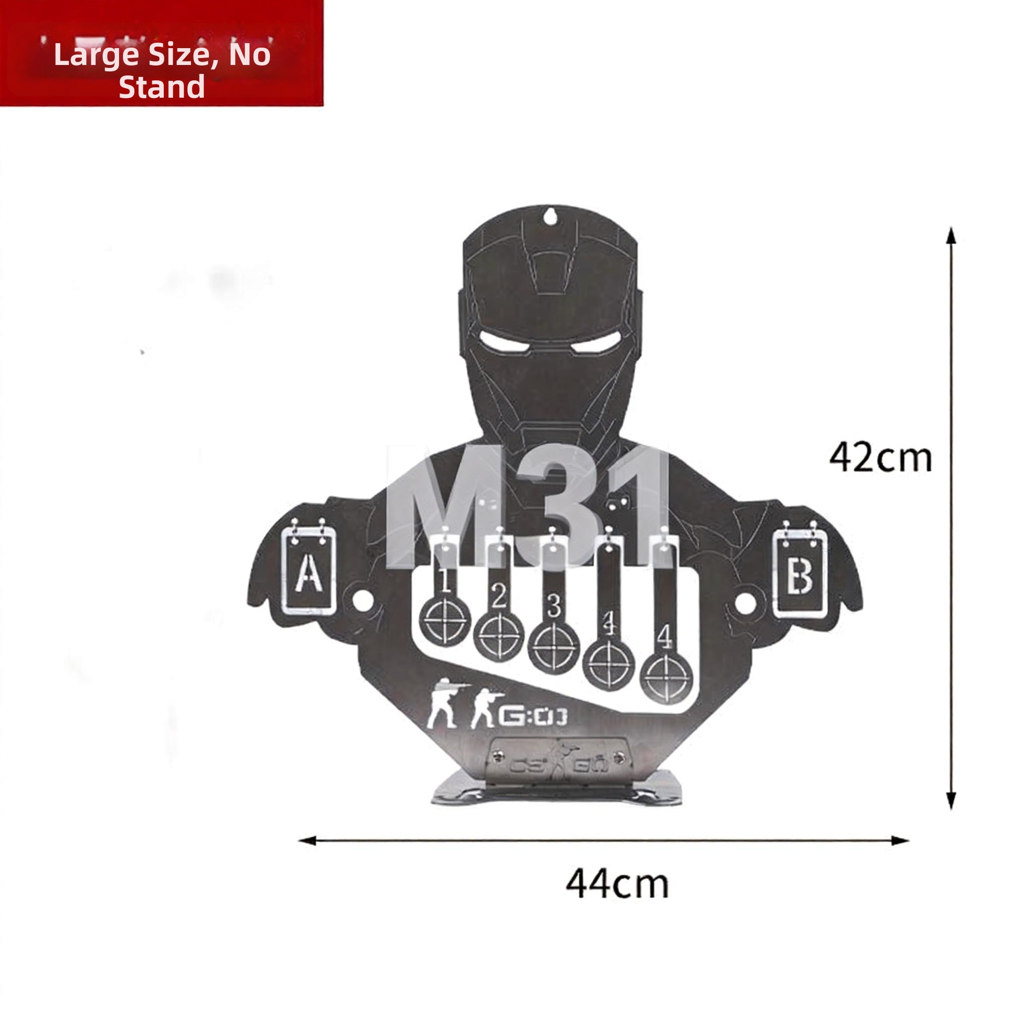 Tactical Stainless Steel Knockdown Target - Armored Silhouette Reactive Training Plate (Gel Blaster / Slingshot) - Image 5