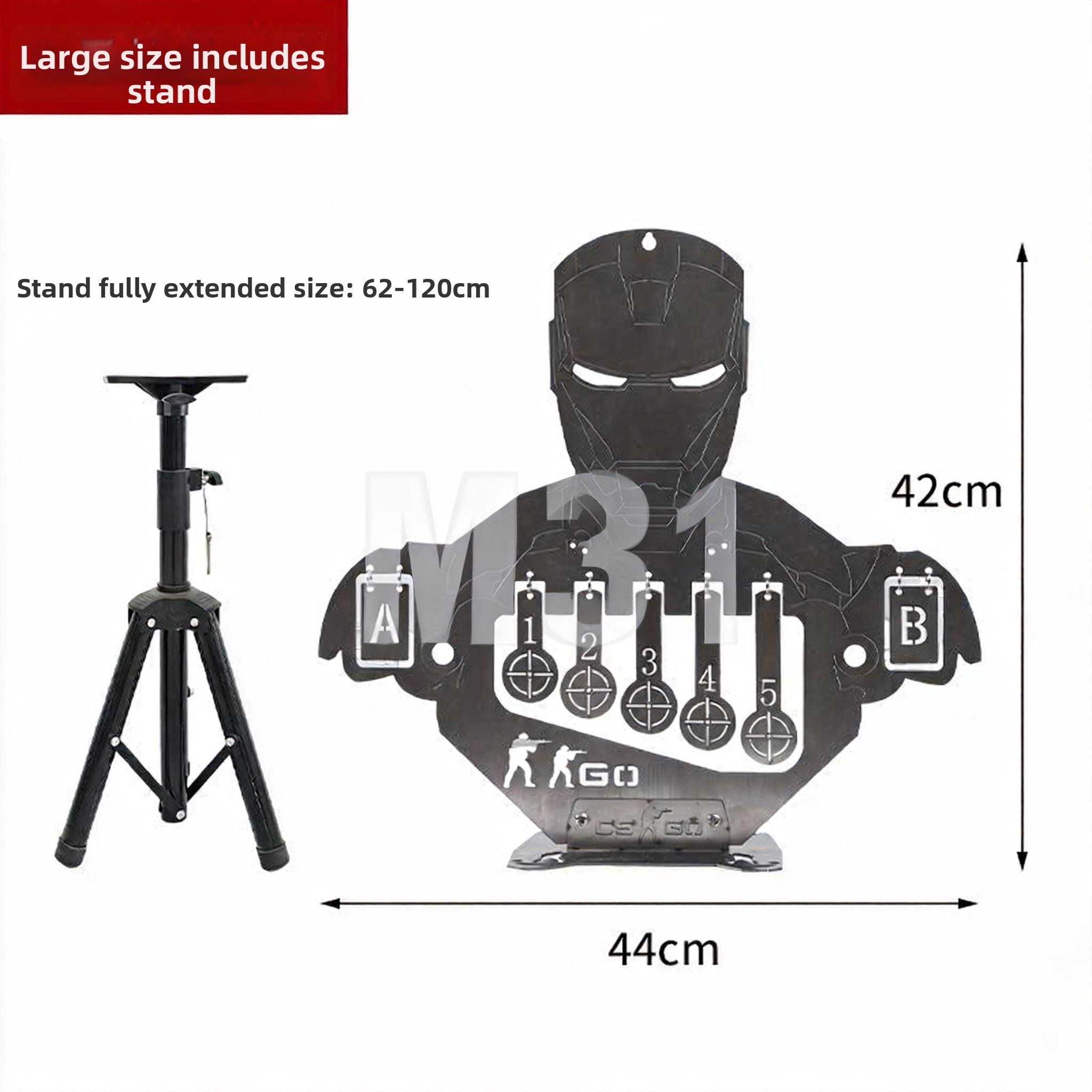 Tactical Stainless Steel Knockdown Target - Armored Silhouette Reactive Training Plate (Gel Blaster / Slingshot) - Image 2
