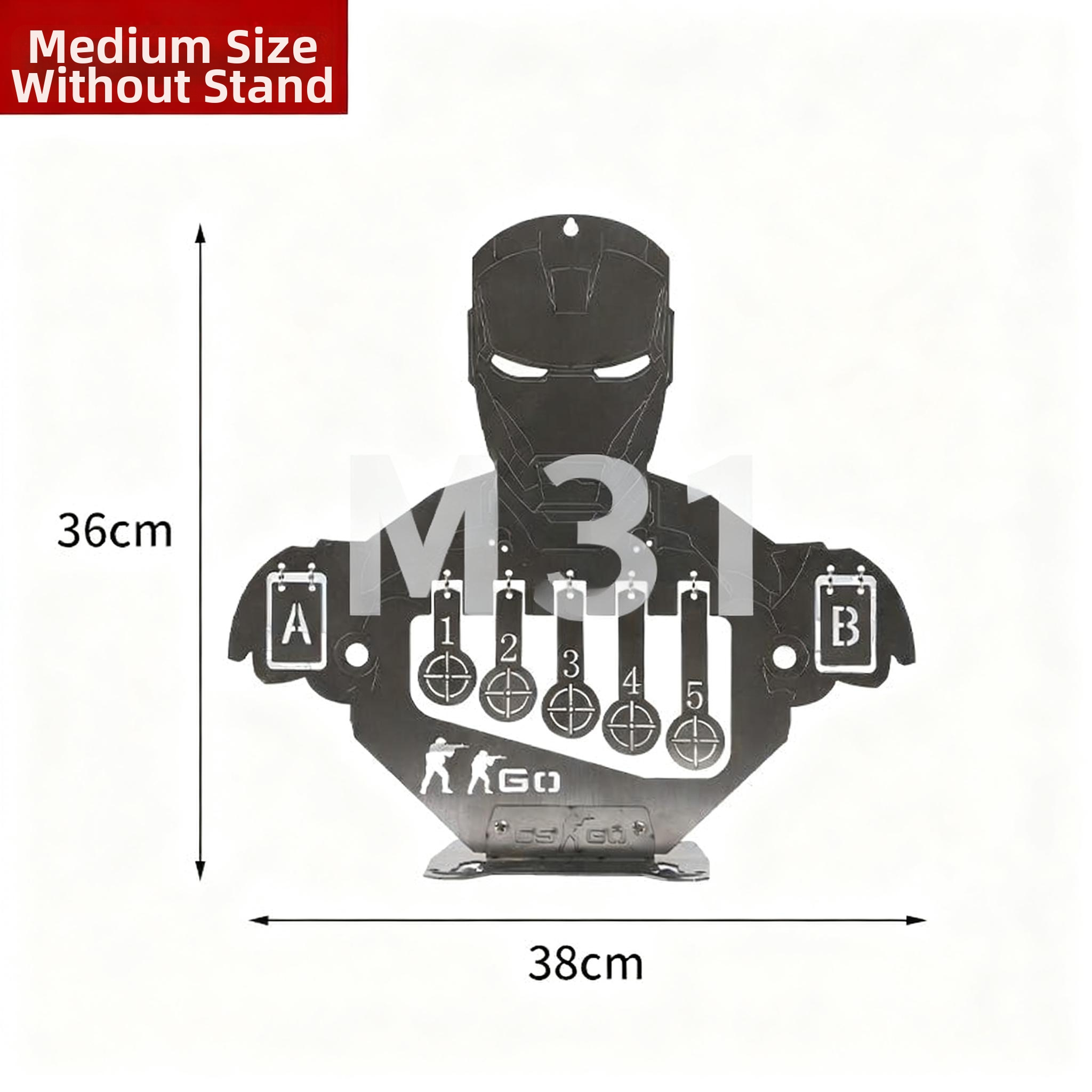 Tactical Stainless Steel Knockdown Target - Armored Silhouette Reactive Training Plate (Gel Blaster / Slingshot) - Image 3