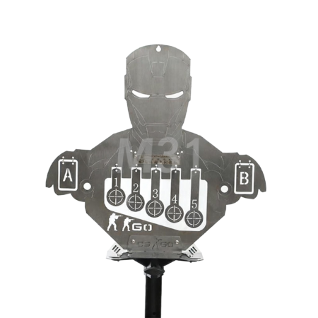 Tactical Stainless Steel Knockdown Target - Armored Silhouette Reactive Training Plate (Gel Blaster / Slingshot)