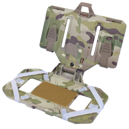 Tactical Flip-Down MOLLE Phone Holder & Navigation Board - Universal Chest Mount for Smartphone (Fits Vest & Plate Carrier)