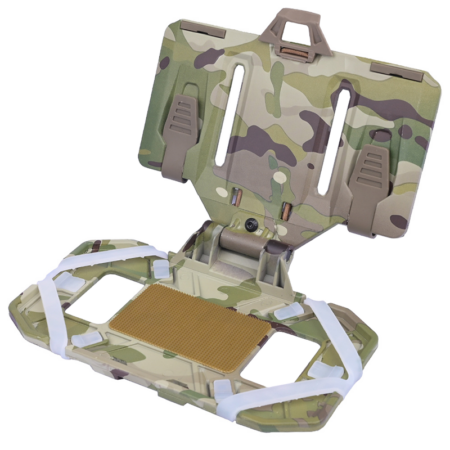 Tactical Flip-Down MOLLE Phone Holder & Navigation Board - Universal Chest Mount for Smartphone (Fits Vest & Plate Carrier)