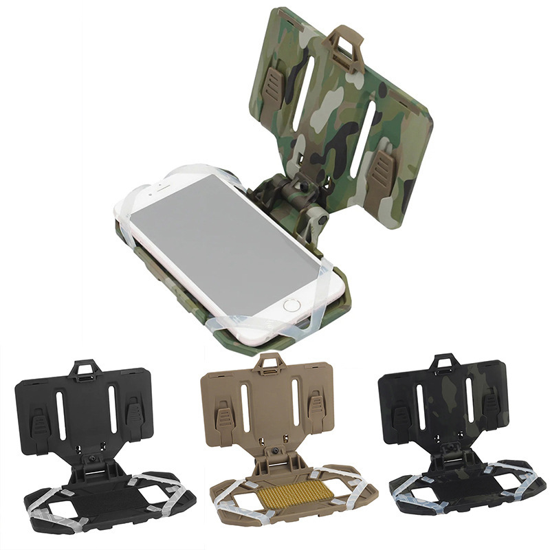 Tactical Flip-Down MOLLE Phone Holder & Navigation Board - Universal Chest Mount for Smartphone (Fits Vest & Plate Carrier) - Image 3
